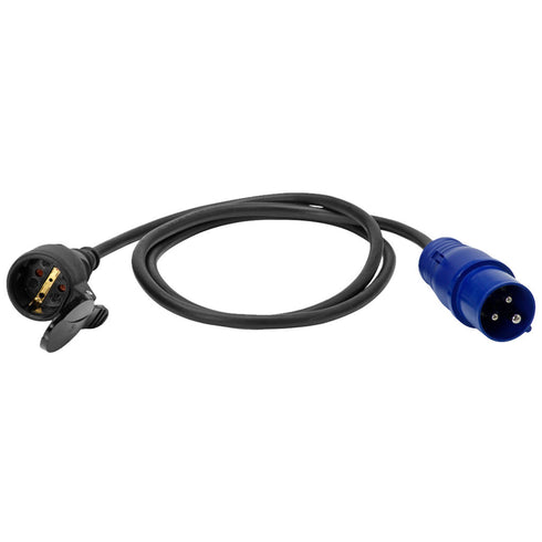 <b>Ladekabel adapter - Blå CEE 16A til schuko</b> - Elbilgrossisten